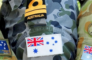 Australian Defence Force arms and camo uniform shoulders